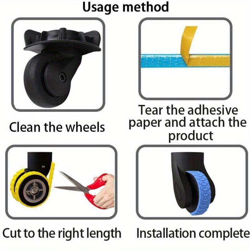 Luggage Wheel Cover Silicone Cover Suitcase Wheel Cover Adjustable