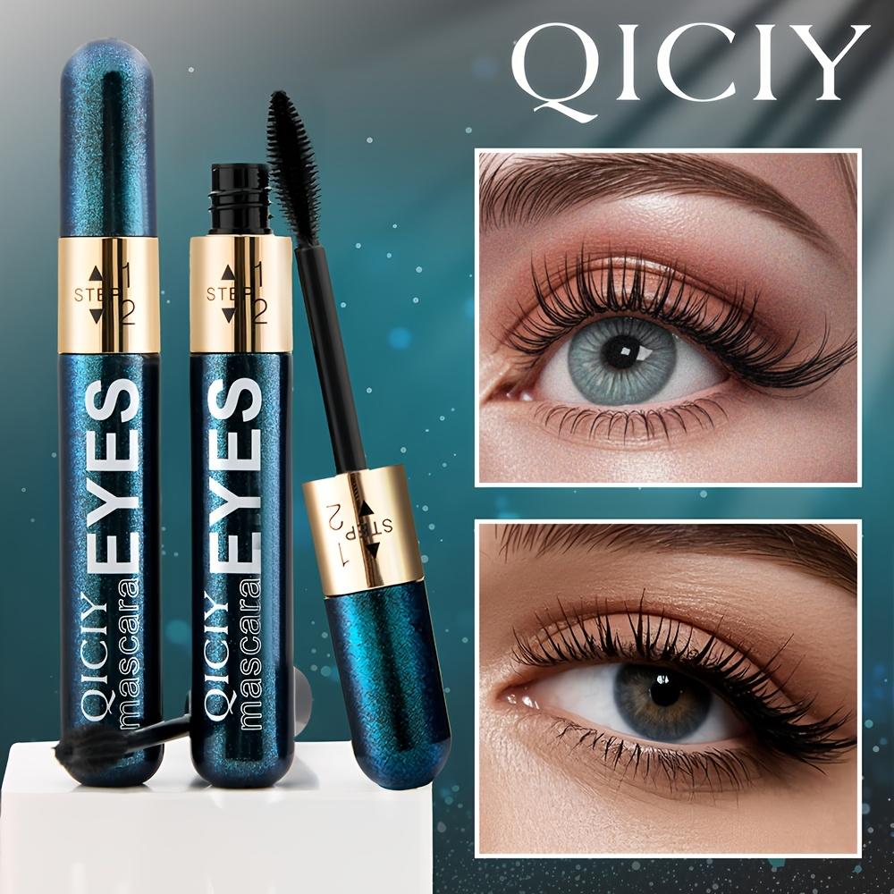 2-in-1 4D Fiber Eyelash Mascara Curling and Lengthening, Super Waterproof, Volumizing Black Mascara Perfect Fit Makeup Cosmetic