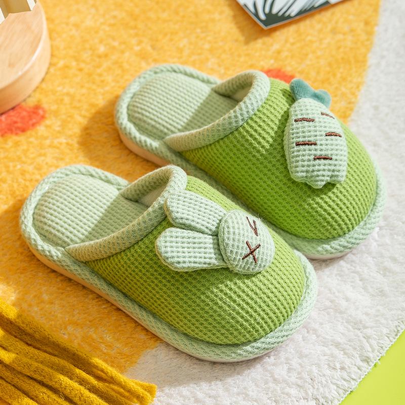 Süße rutschfeste Baumwollhausschuhe für Kinder - Prinzessinnen- & Hasen-Designs, Perfekt für den Innenbereich im Herbst/Winter