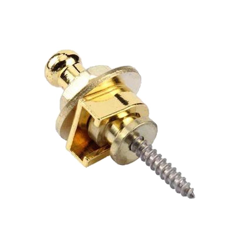 Sistema de Travamento de Segurança com Botão de Metal e Alça de Liberação Rápida Para Guitarra Elétrica Acústica, Baixo, Ukulele