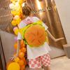 Hamburger Backpack with Adjustable Straps Realistic 3D Design Large Capacity Spacious Compartments Cheeseburger Backpack Storage Pouch