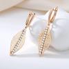 Kinel Shiny Natural Zircon Dangle Earrings For Women Rose Gold Color Long Earrings