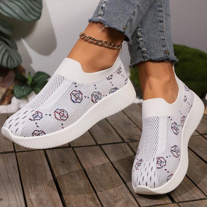 Fashion Women Sneakers Spring Autumn 2024 New Fashion Flats Mesh Breathable Printing Sports Shoes Women's Casual Outdoor Running Shoes