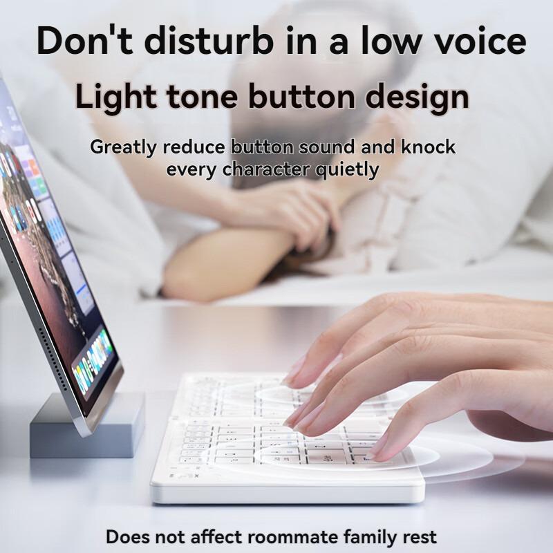Foldable Wireless Keyboard Slim Portable Bluetooth Keyboard Rechargeable Folding Keyboard for IOS Windows Android iPad