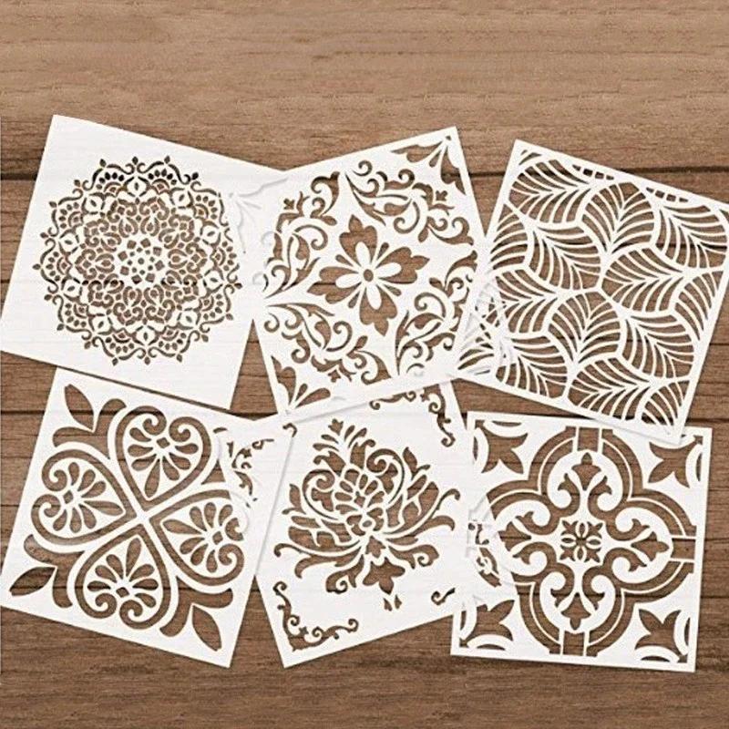Plantillas Decorativas de Mandala con Patrones Bonitas Plantillas Huecas para Pintura en Spray Duraderas Lavables Herramienta de Dibujo para Decoración de Ventanas y Paredes DIY