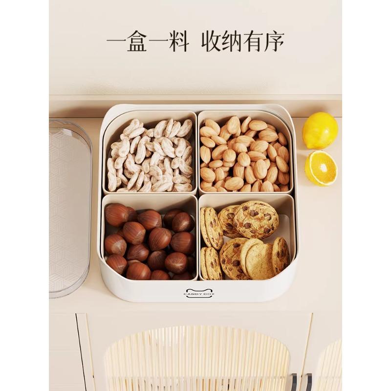 Candy Box Household Living Room Coffee Table Melon Seeds Dried Fruit Plate Layered Grid Non-flavored Storage Box Housewarming Box