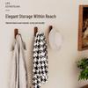 Walnut Adhesive Clothes Hook - Punch-Free, Solid Wood Door Hanger