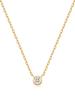 Round Solitaire Cubic Zirconia 925 Silver Necklace N059-01G.