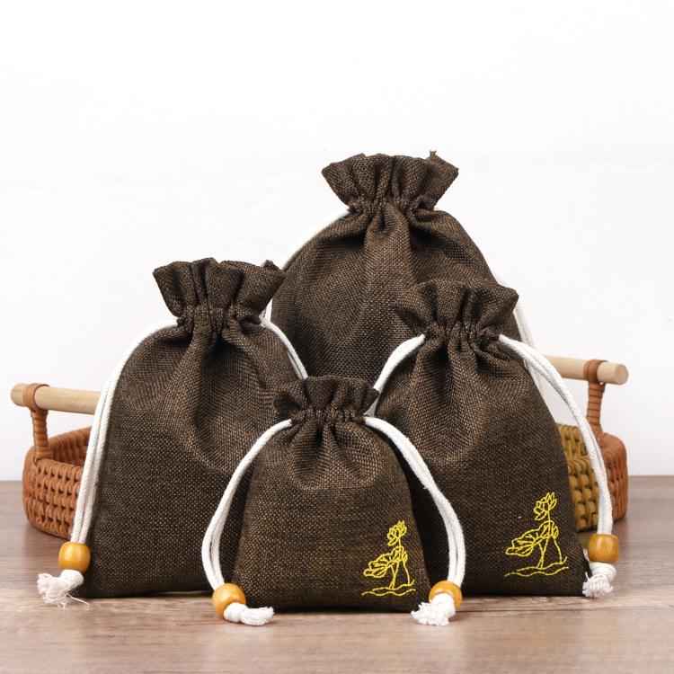 Custom Cotton Linen Drawstring Pouch: Small Cup, Jewelry, Storage, Brocade, Cultural Relic, or Bead Tray Bag