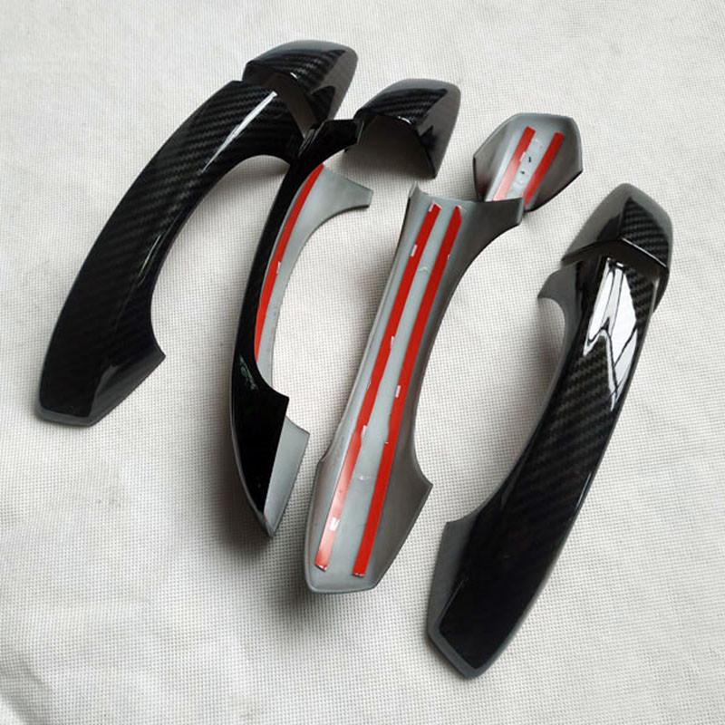 Plastic Imitation Carbon Fiber Door Handle Cover Trim for Skoda Octavia 4 IV  Mk4 RS VRS Accessories Car Styling Sticker