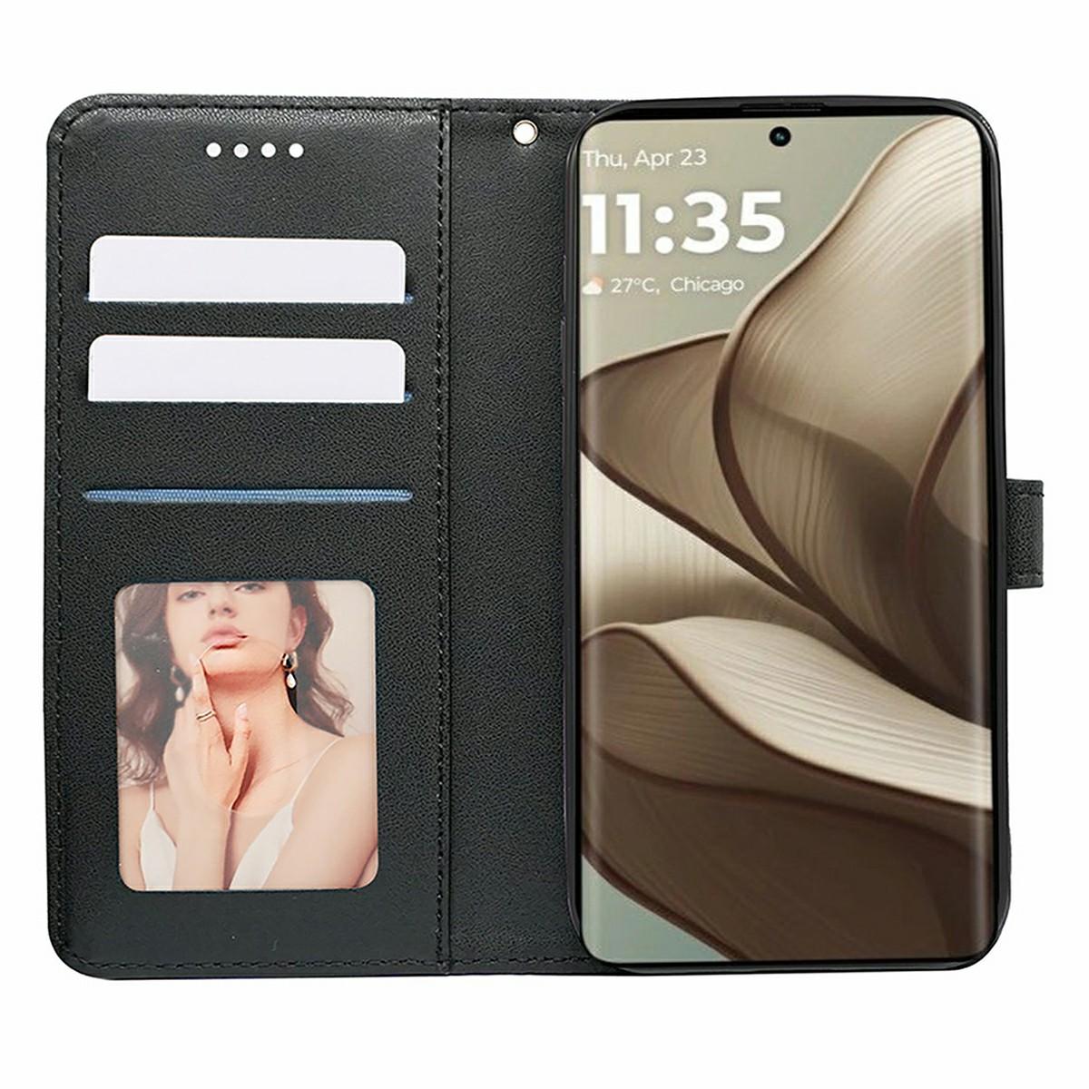 

For Motorola Edge 50 5G Case Anti Scratch Splicing Imprinted Rhombus Leather Phone Cover Brown