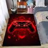 Gaming Controller Design Carpet with Red Digital Glow Pattern Suitable for Use As an Anti-slip for Living Room Bedroom Sofas