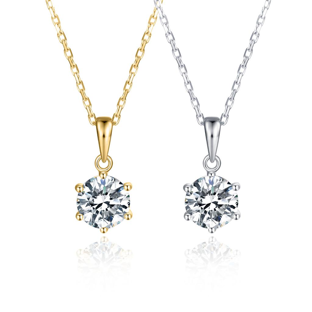 10K Gold Jewelry Set Classic Simple Earrings Moissanite Ring 9/14/18 K White Gold Rose Gold Necklace