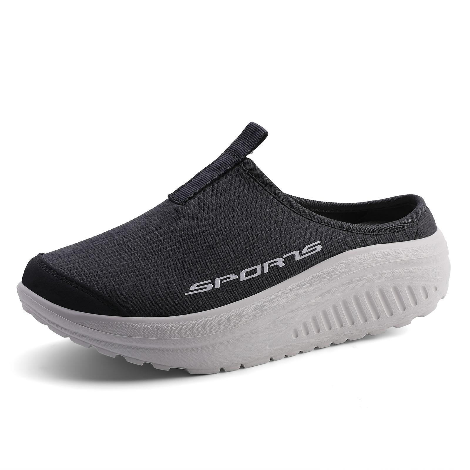 Women s Plus Size Mesh Slip-On Casual Shoes with Thick Sole 42 темно-серого