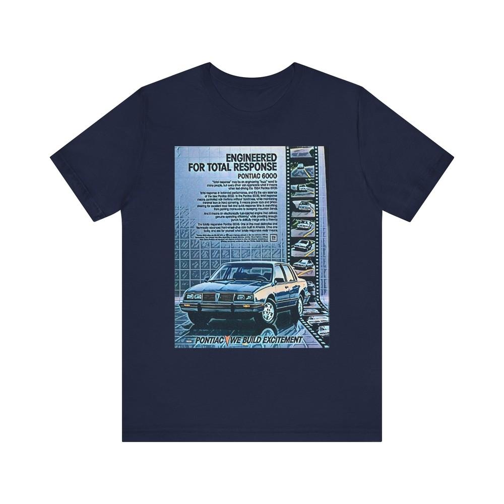 

Pontiac 6000 Retro Car Short Sleeve Tee Shirt Graphic Print Crewneck Unisex Gift 4XL