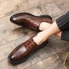 Leather Shoes Wedding Groom Suit Business British Pointed Toe Increase Brogue Hairstylist Casual