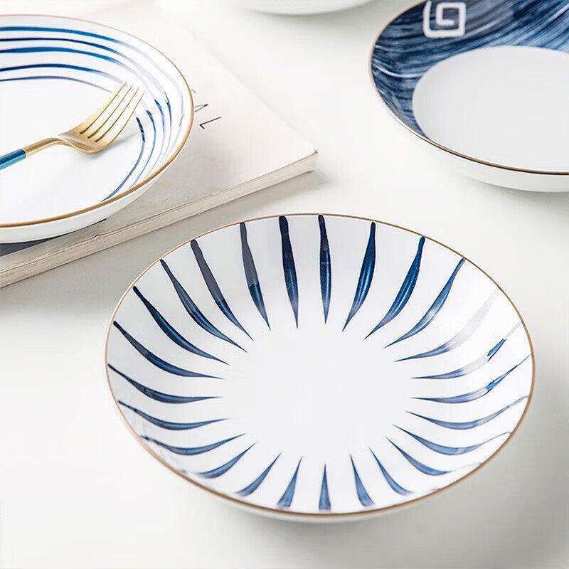 Jiwu Forest Ceramic Deep Serving Plates (8-inch, Set of 2)