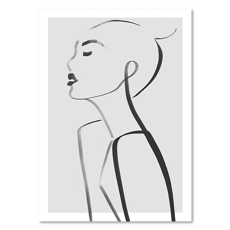 Abstrakte Frauen Tanzen Wand Kunst Poster Schwarz und Weiß Linie Zeichnung Kunstdruck Minimalistischen Leinwand Malerei Bild Wohnzimmer Dekor