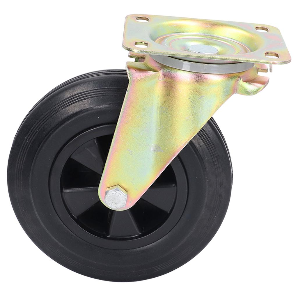 Caster Industrial Rubber No Noise Plate Swivel Caster Wheel Replacement for Cart Workbench 8inch 440lbs