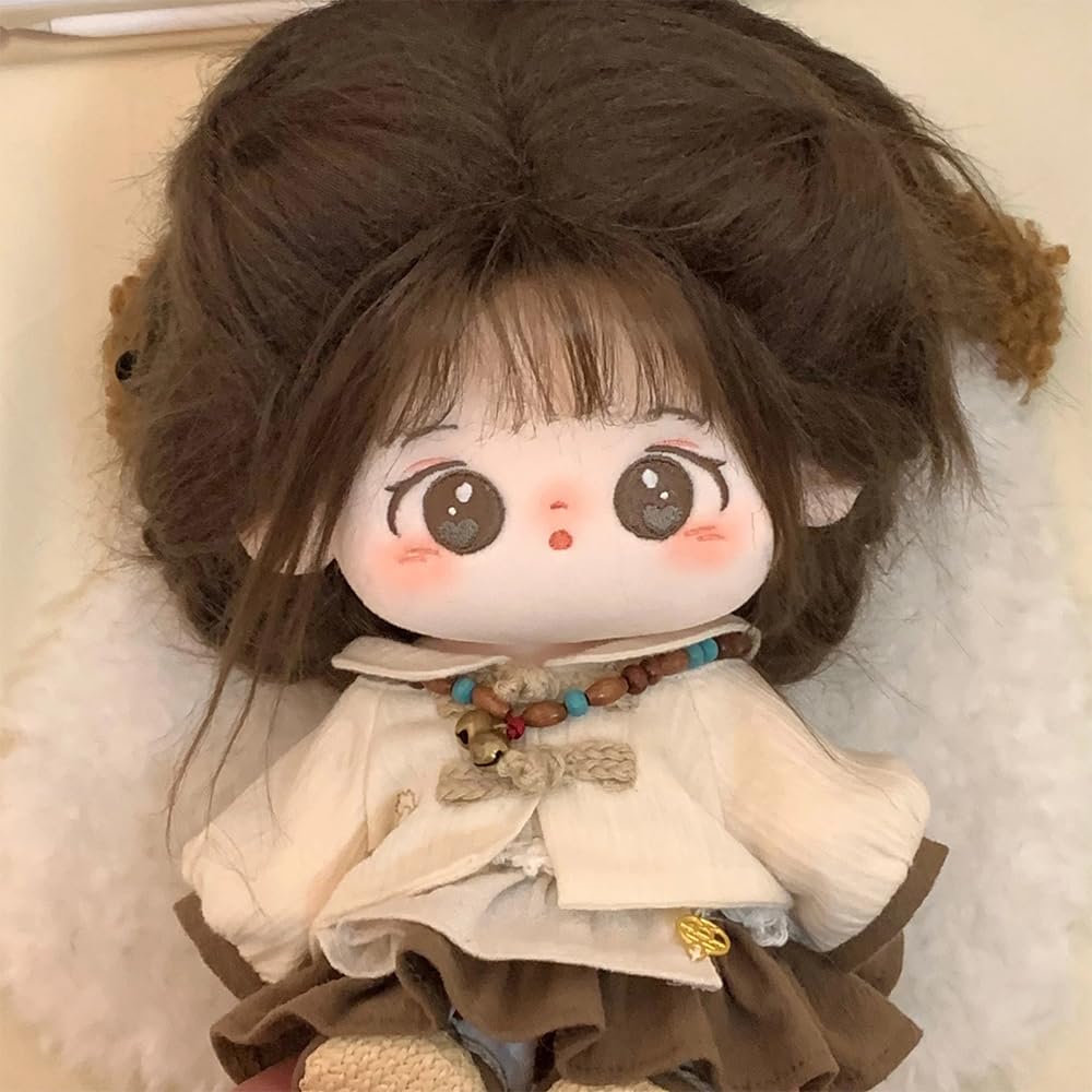 Niannyyhouse Traditional Hanfu 20cm Plush Doll with Clothes, Cotton Doll, Dress-Up Accessories (B)