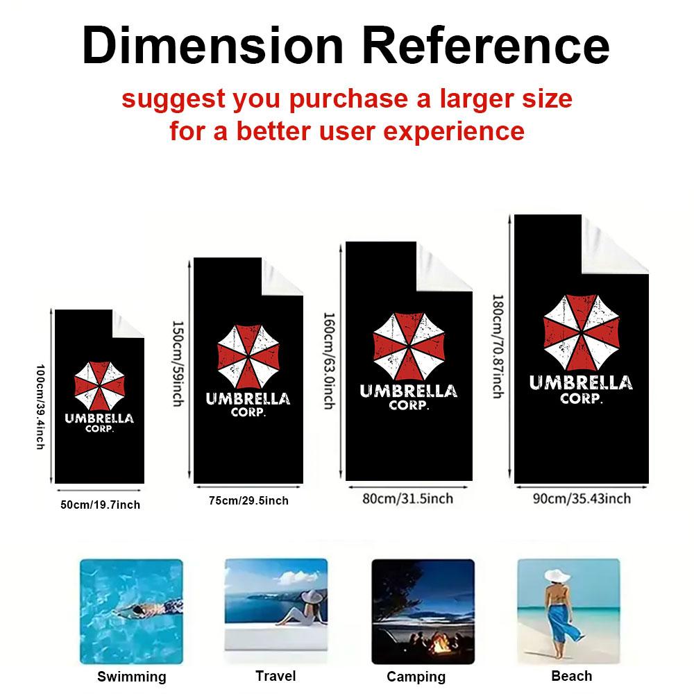 Game E-Evil Umbrella Beach Towel Quick Drying Travel Towel Unisex Soft Comfortable Quick Dry Portable for Men Women Beach