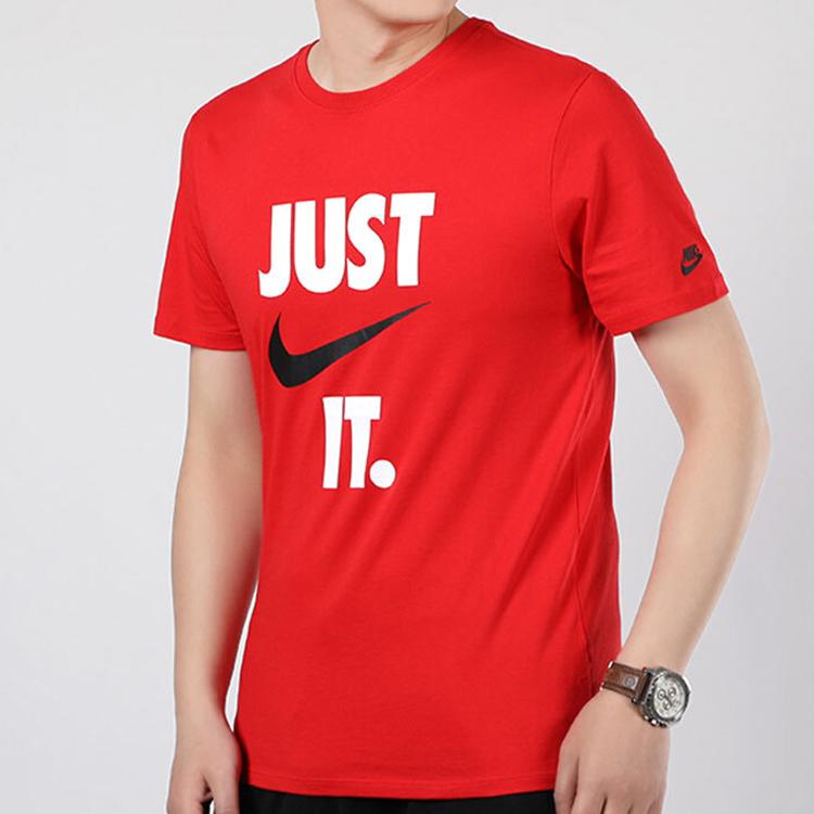 Nike Sportswear Alphabet Print Crew Neck T-Shirt Men Tops Red AQ5195-650