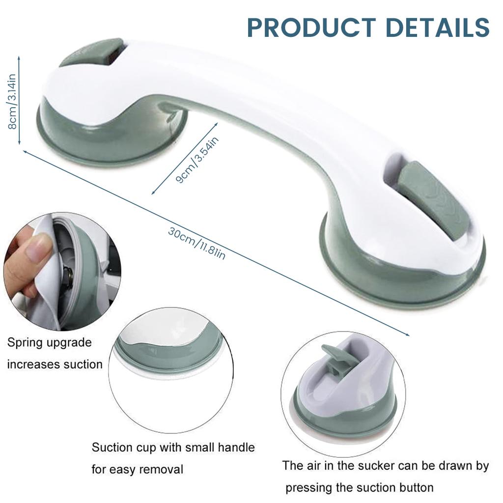 Duschgriff, Sicherheits-Hilfsgriff, rutschfeste Stütze für Toilette und Badezimmer, sicherer Haltegriff, Handlauf mit Vakuum-Saugnapf