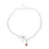 Spider Pendant Long Necklace Vintage Gothic Spider Blood Drop Clavicle Chain for Women Halloween Jewelry Gift Ornament