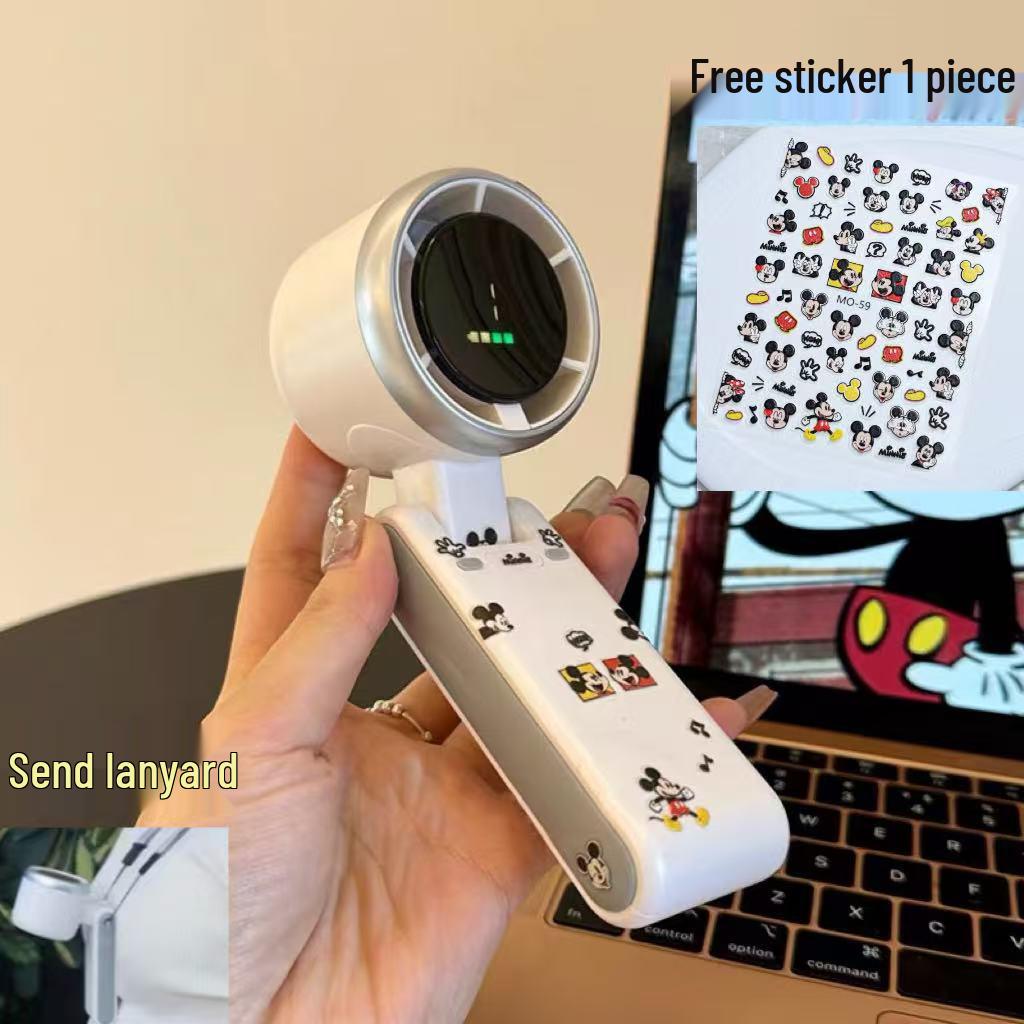 Silent Handheld USB Turbo Fan for Students: Portable Classroom & Outdoor Use 17x6x5cm белый