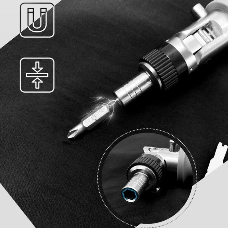 Portable Ratcheting Screwdriver with Magnetic Bit Ratchet Multiple Bit Set 10 In 1 Screwdriver Small Pocket Size Wear Resistant