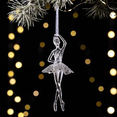 Transparent Christmas Elk Pendants DIY Carousel Ballet Girl Pendants Exquisite Elegant Acrylic Christmas Tree Ornaments