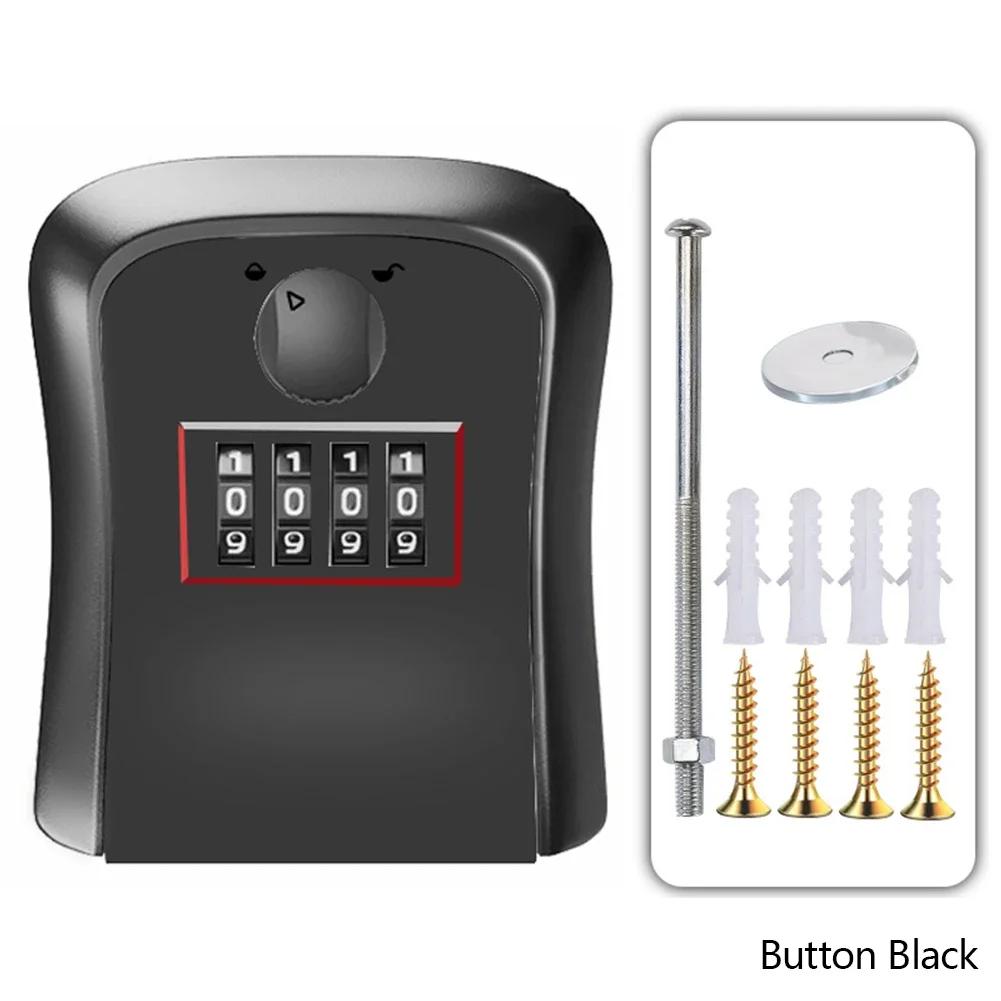 Wall Mount Key Lock Box 4 Digit Password Code Security Lock No Key for Home Office Key Safe Secret Storage Box Organizer
