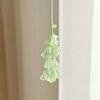 Floral Charm Strap Keychain for Bags and Phones, Valley Flower Hanging Style with Translucent Flower Drops and Bead Details