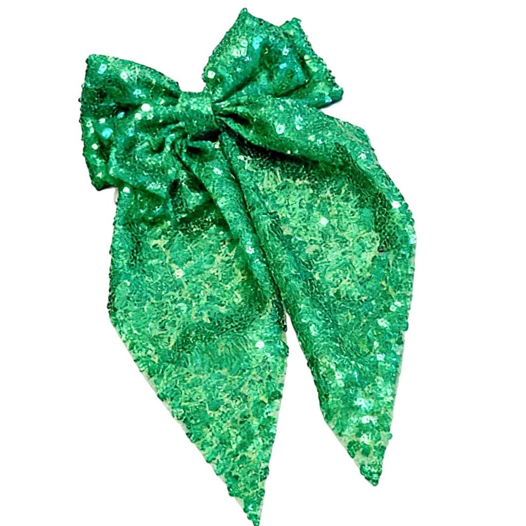 Sequined Ribbon Hair Bows Hair Styling Accessory for Daily and Special Event Sparkling Hair Clip for Women Girl Party Wear