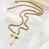 VQYSKO Simple Cross Stainless Steel Men's Necklace Pendant Titanium Steel Necklace Accessories