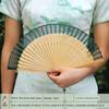 Vintage-Style Portable Green Folding Fan for Women, Suitable for Hanfu, Cheongsam, Classical Dance, and Summer Use
