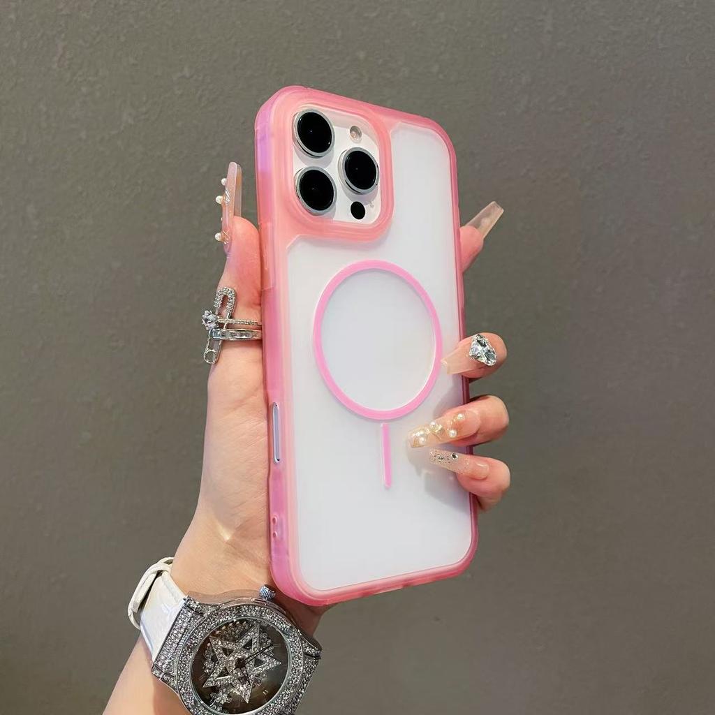 Luxury matte clear shockproof protective cover for iPhone 16 15 14 13 12 11 Pro Max Plus Magsafe magnetic wireless charging case