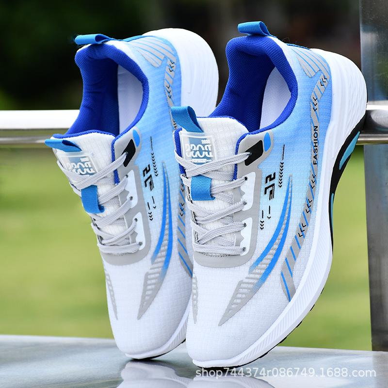 Neue Frühjahrs- und Herbst-Flugweb-Mesh-Schuhe atmungsaktive und leichte Laufschuhe rutschfeste Freizeit-Sportschuhe weich-gepolsterte Fitnessschuhe