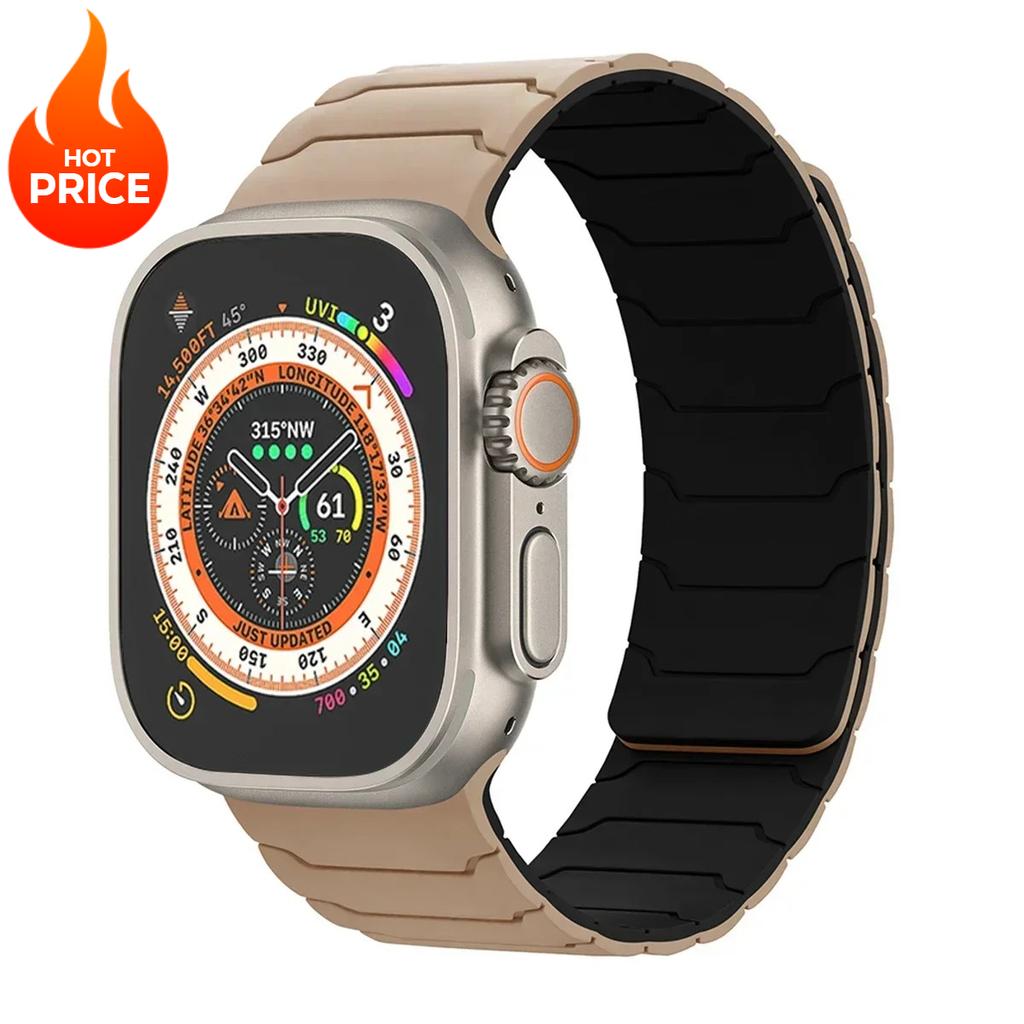 Magnetic Silicone Strap For Apple Watch Ultra 3 2 49mm Band 45mm 44mm 41mm 40mm 38 Bracelet Iwatch Series 11 10 42 46mm 987654SE
