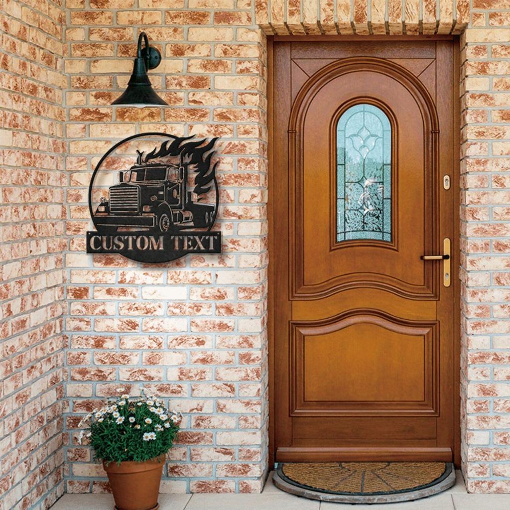 Custom Trucker Name Metal Sign Wall Art Classic Style Home Decor