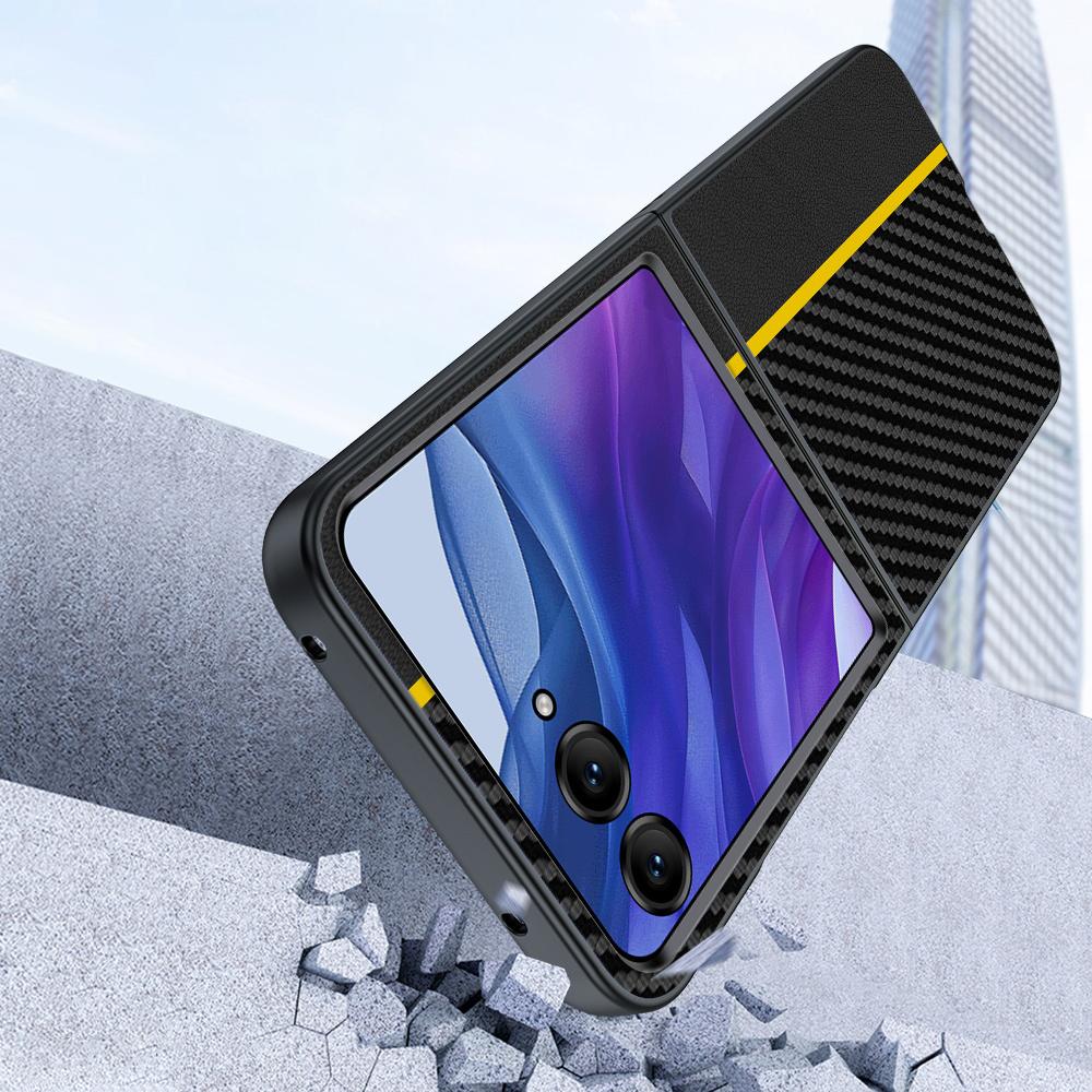 Für Motorola Razr 50 Ultra 5G Hülle Kohlefaser-Textur Sturzsichere PC-Handyhülle