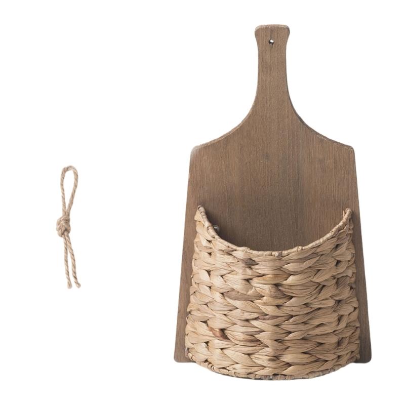 

Rattan Woven Wall Hanging Planter Indoor Decorative Flower Basket Wall Mounted Storage Organizer for Elegant Florals 1