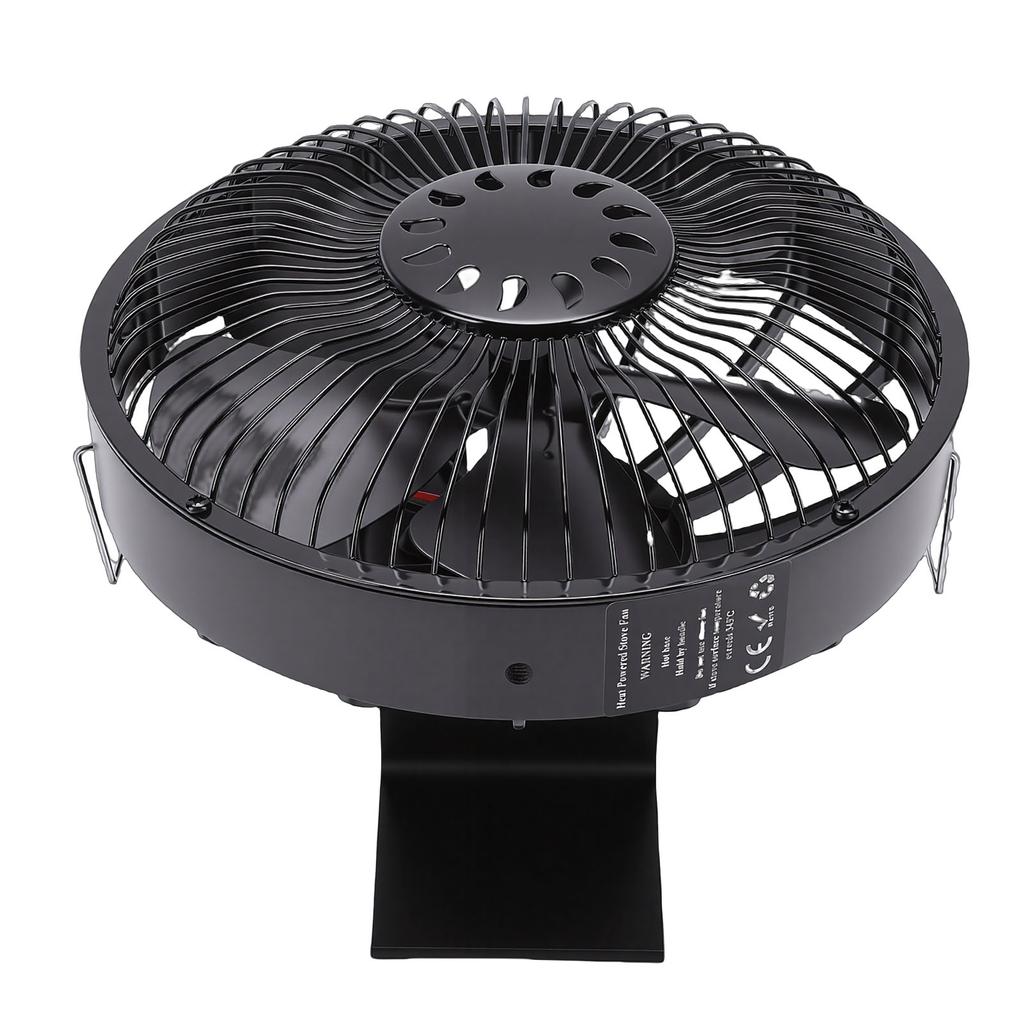 Heat Powered Fireplace Fan Quiet Round Aluminum Alloy Wood Stove Fan for Fireplace Wood Log Burning Stove