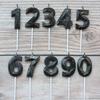 New Birthday Party Cake Decoration Time and Space Numbers 0-9 PVC Boxed Black Gold Dot Candles