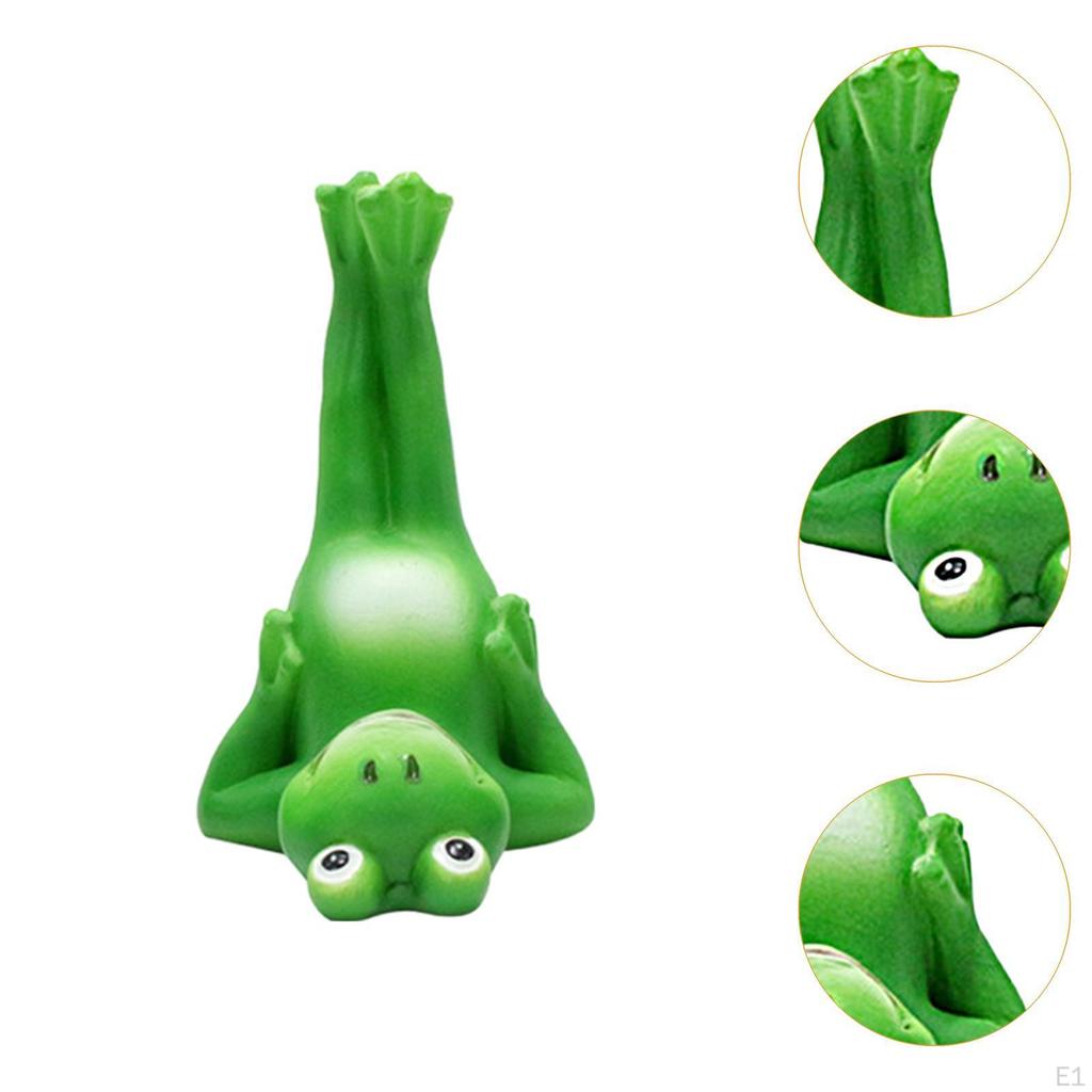 3 peças de estatuetas em miniatura de sapo, pés de elevação de vaso, ornamentos criativos de mesa de resina para ambientes internos
