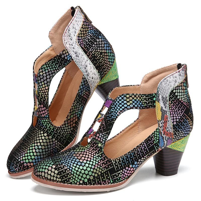 snakeskin pumps block heel