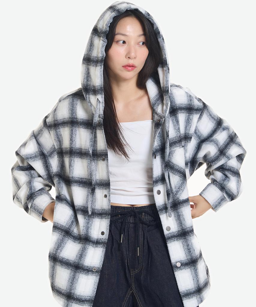 DOUBLE JD Check Shirt Hoodie