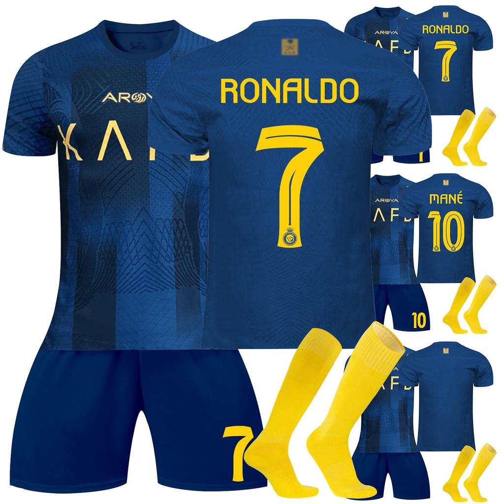 2324 Al-NassrAway Fotbalové dresy Šortky Ponožky Set Nová sezóna Šortky Ponožky Velikosti pro dospělé Oblečení