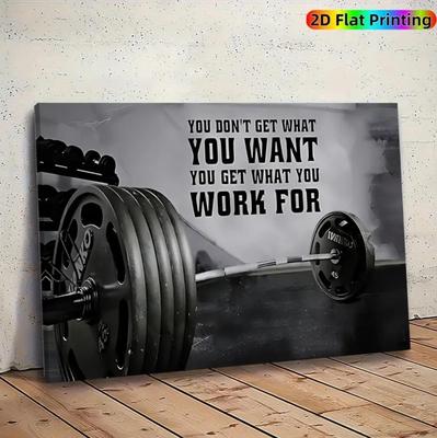 Barbell Gym Fitness Oil Painting - Wall Art for Living Room Decoration