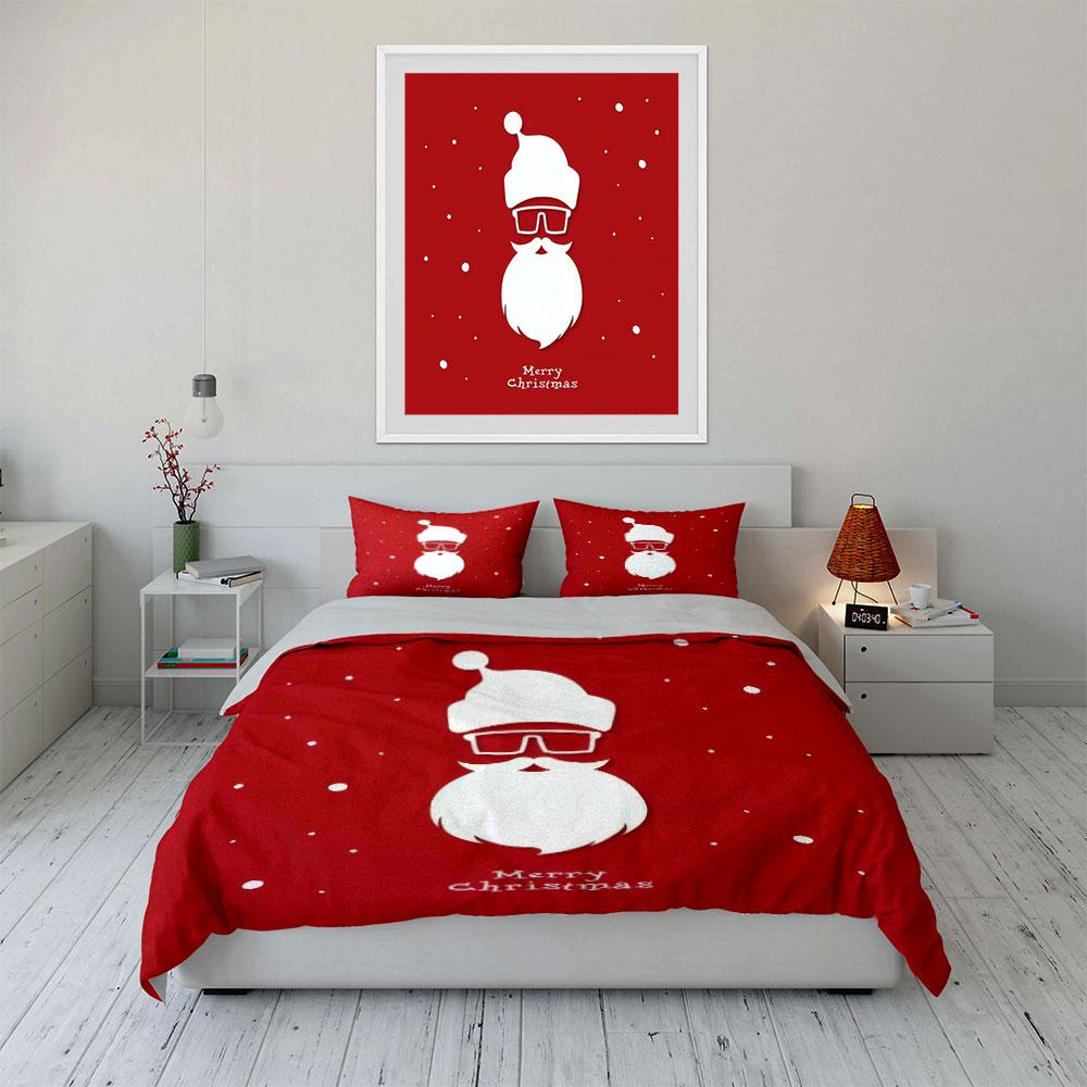 Santa Claus Christmas Design Bedding Duvet Cover Set (1*Duvet Cover 2*Pillowcases, without duvet insert)